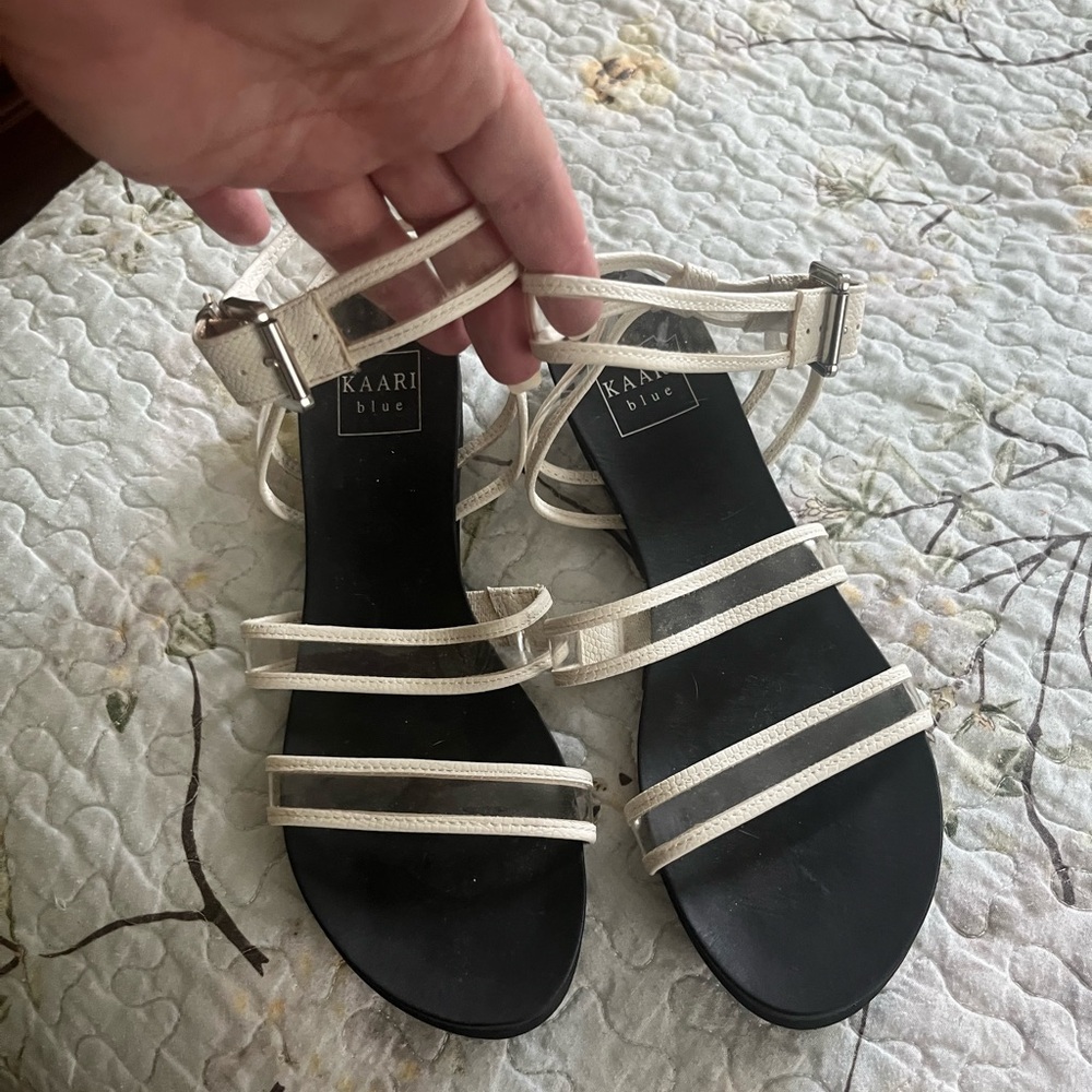 Ladies White and Clear High Ankle Strappy Sandals